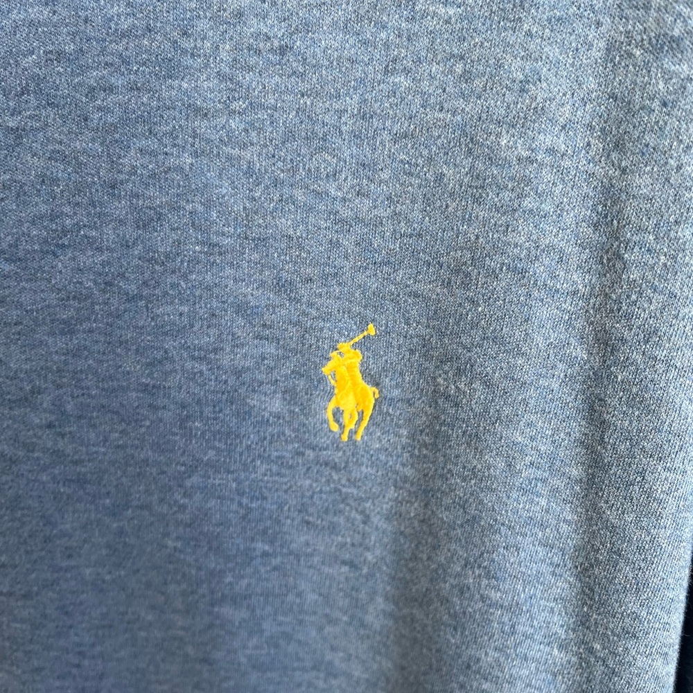 Polo Ralph Lauren Heather Blue Polo Shirt Yellow Pony XXL Preppy Classic - Picture 6 of 7